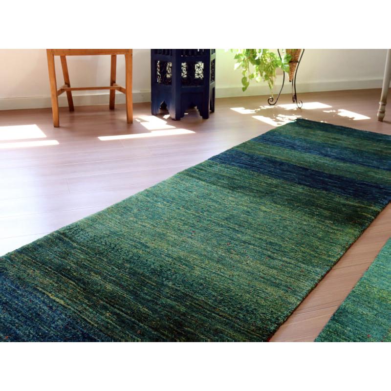 ギャッベ 最上級の細かな織り ロリアタシュ 268x78cm ブルーグリーン　グラデーション | ブランド登録なし | 08