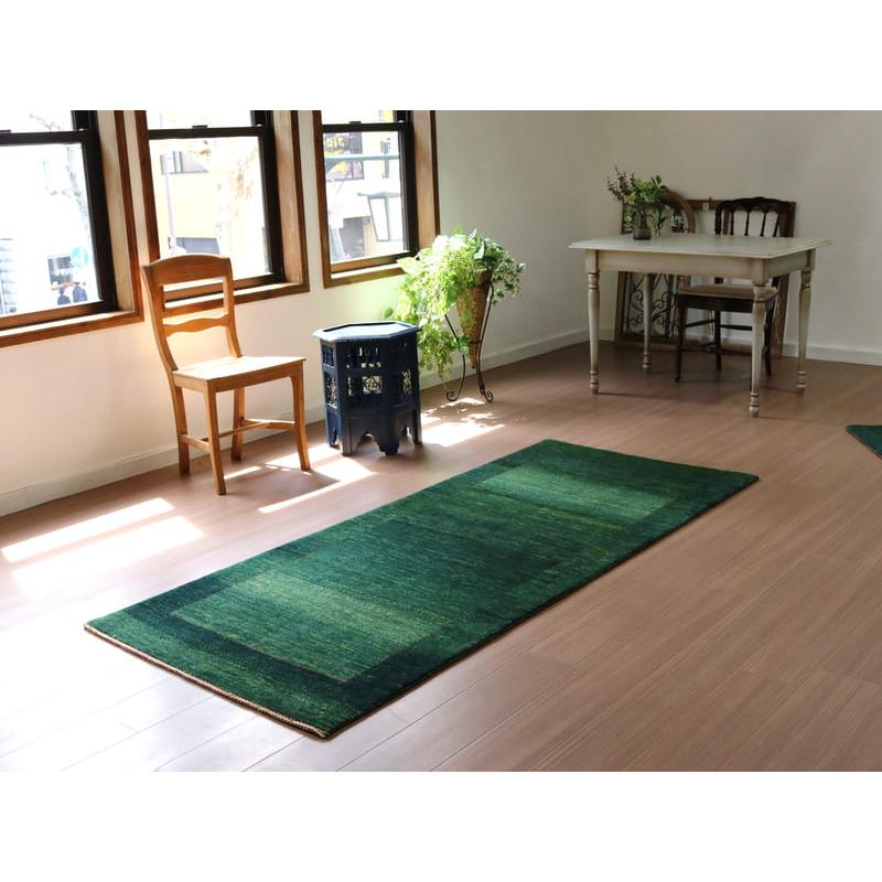 ギャベ　Gabbeh Lori Atash ロリアタシュ 213x91cm グリーンのグラデーション | ブランド登録なし | 01