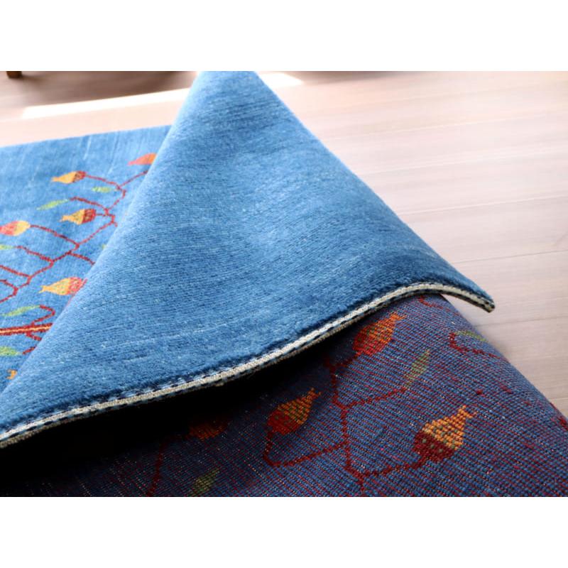 ギャッベ バナフシェ 細かな織り  189x130cm ブルー　ザクロの実をつけた生命の木 | ブランド登録なし | 10