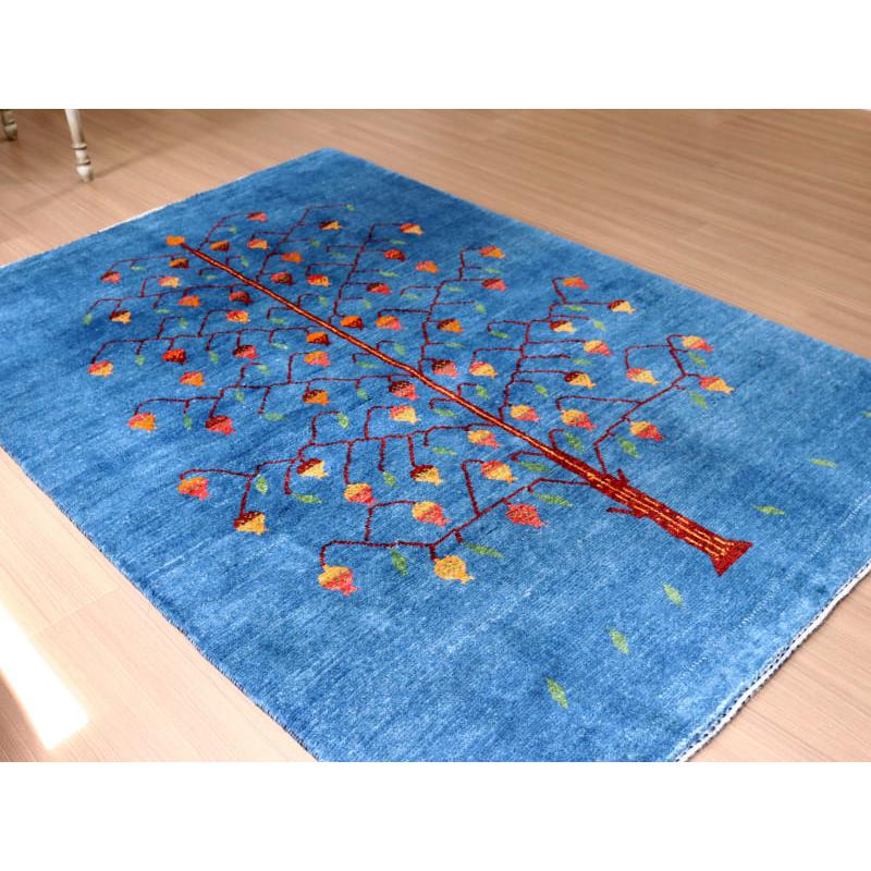 ギャッベ バナフシェ 細かな織り  189x130cm ブルー　ザクロの実をつけた生命の木 | ブランド登録なし | 03