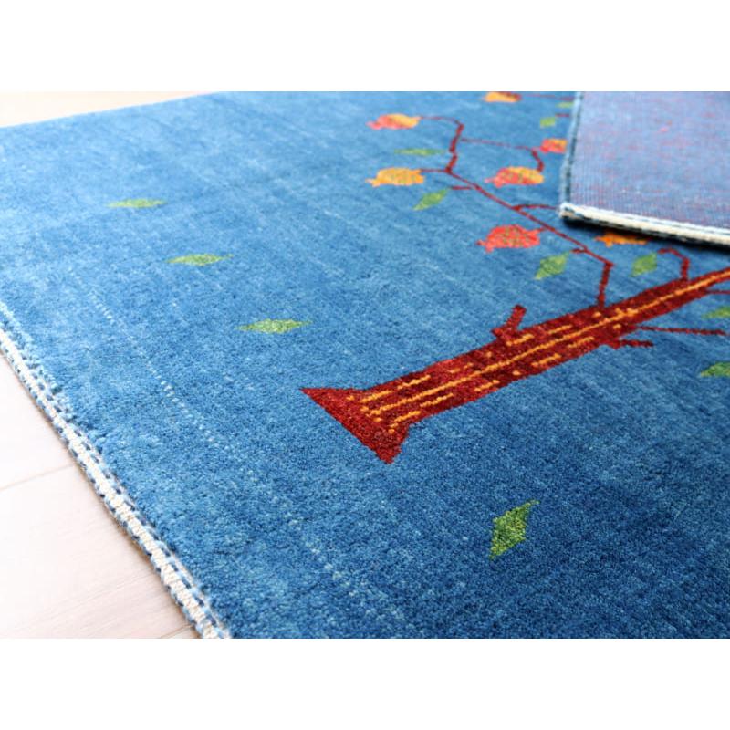 ギャッベ バナフシェ 細かな織り  189x130cm ブルー　ザクロの実をつけた生命の木 | ブランド登録なし | 09