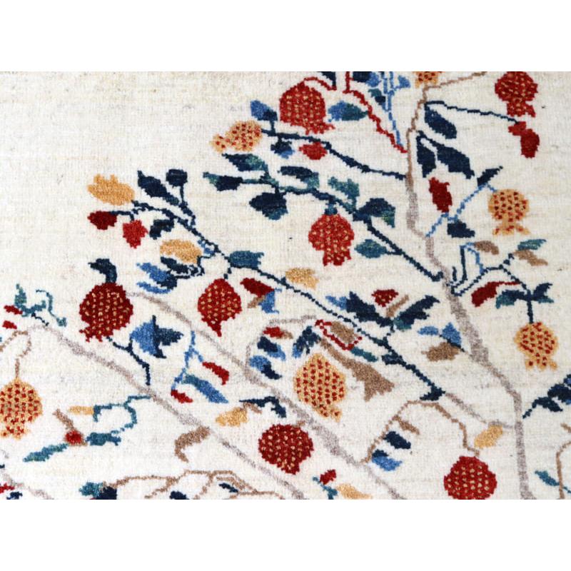 ギャッベ バナフシェ 細かな織り 198x193cm アイボリー　正方形ラグ　ザクロの樹 | ブランド登録なし | 08