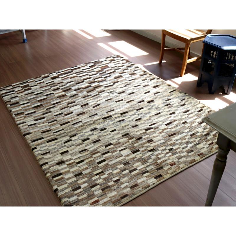 ギャッベ シューウリ　 193x152cm モノトーン　モダンなタイルデザイン | ブランド登録なし | 10