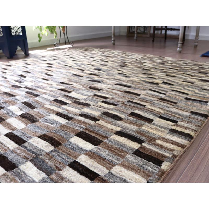 ギャッベ シューウリ　 193x152cm モノトーン　モダンなタイルデザイン | ブランド登録なし | 11