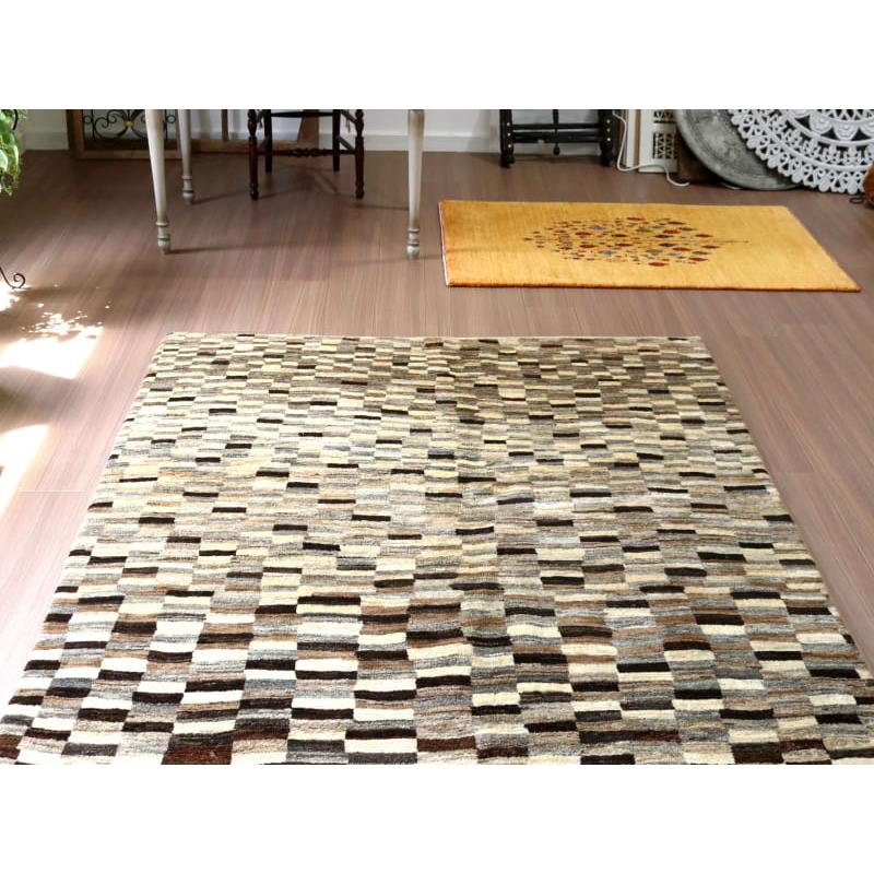 ギャッベ シューウリ　 193x152cm モノトーン　モダンなタイルデザイン | ブランド登録なし | 02