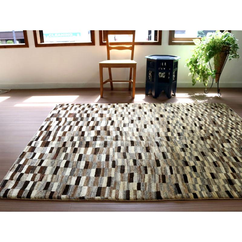 ギャッベ シューウリ　 193x152cm モノトーン　モダンなタイルデザイン | ブランド登録なし | 04