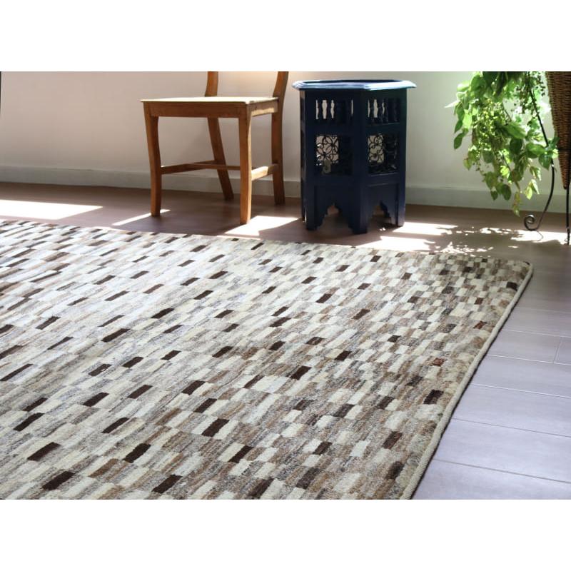 ギャッベ シューウリ　 193x152cm モノトーン　モダンなタイルデザイン | ブランド登録なし | 06