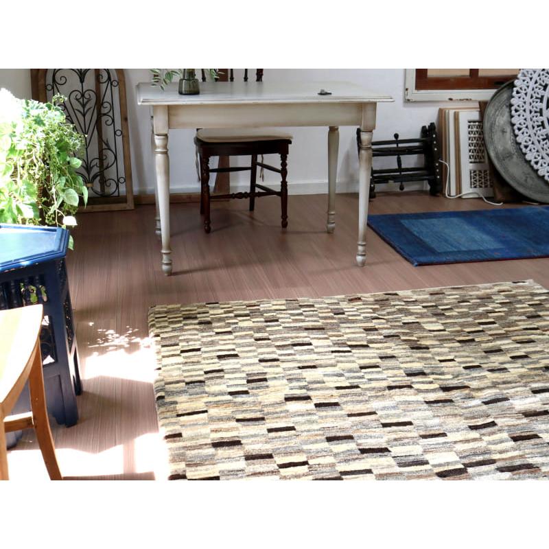 ギャッベ シューウリ　 193x152cm モノトーン　モダンなタイルデザイン | ブランド登録なし | 07