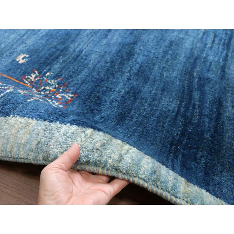 ギャッベ　ノマド リビングサイズ 197x156cm 素朴な手織りラグ　ブルー | ブランド登録なし | 11