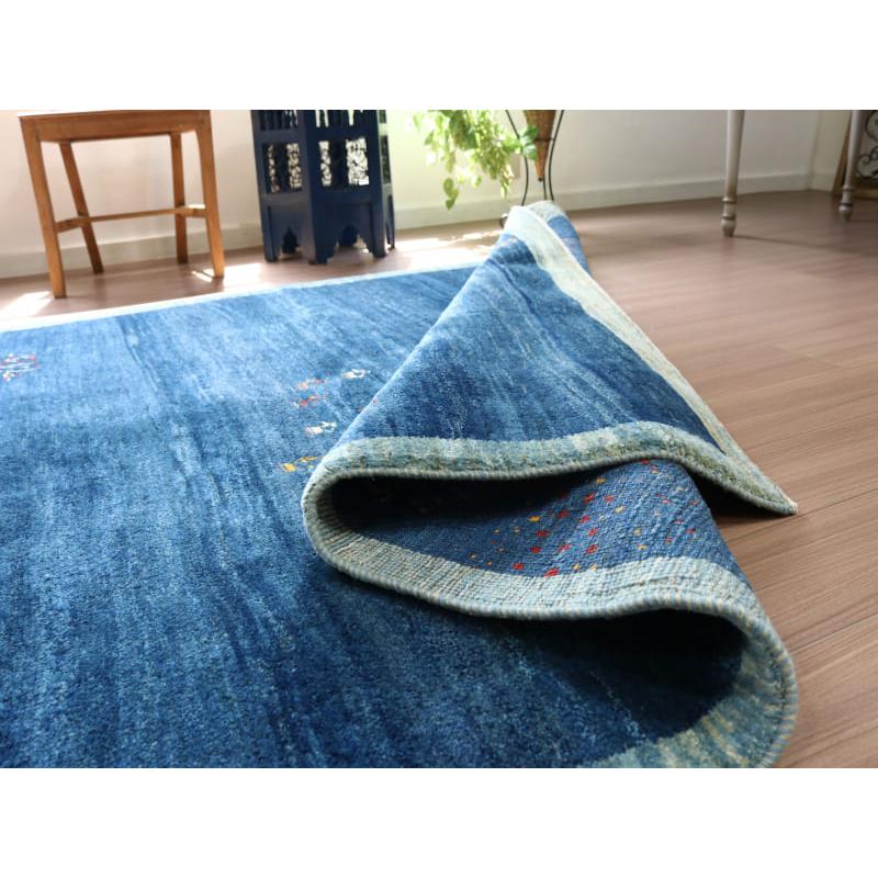 ギャッベ　ノマド リビングサイズ 197x156cm 素朴な手織りラグ　ブルー | ブランド登録なし | 12