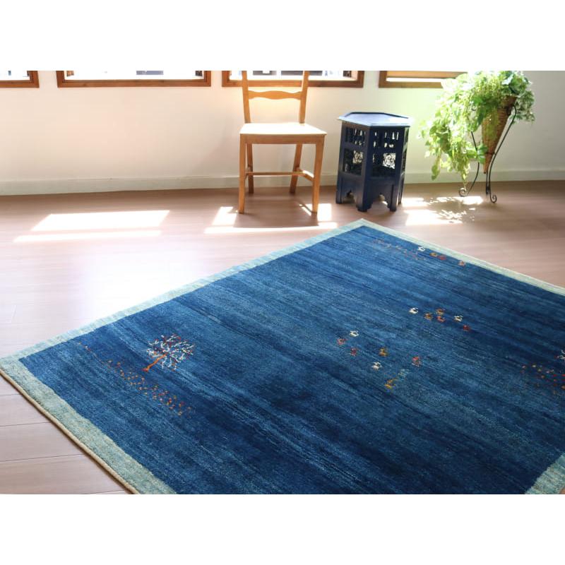 ギャッベ　ノマド リビングサイズ 197x156cm 素朴な手織りラグ　ブルー | ブランド登録なし | 15