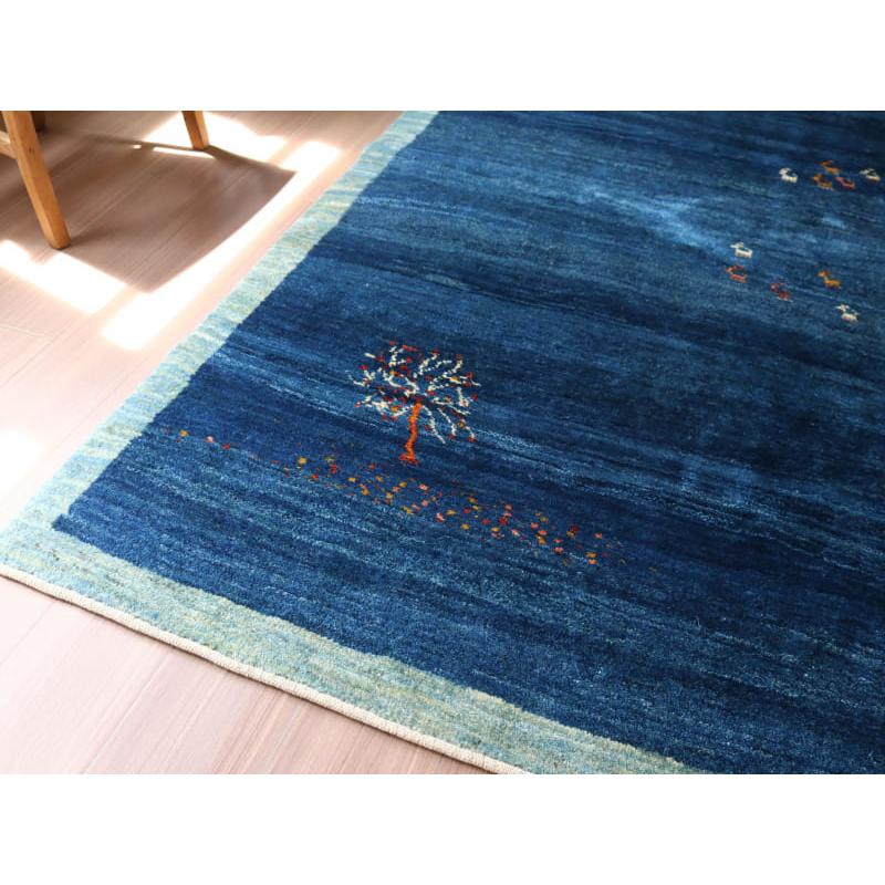 ギャッベ　ノマド リビングサイズ 197x156cm 素朴な手織りラグ　ブルー | ブランド登録なし | 04