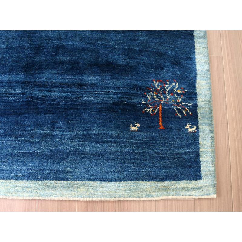 ギャッベ　ノマド リビングサイズ 197x156cm 素朴な手織りラグ　ブルー | ブランド登録なし | 05