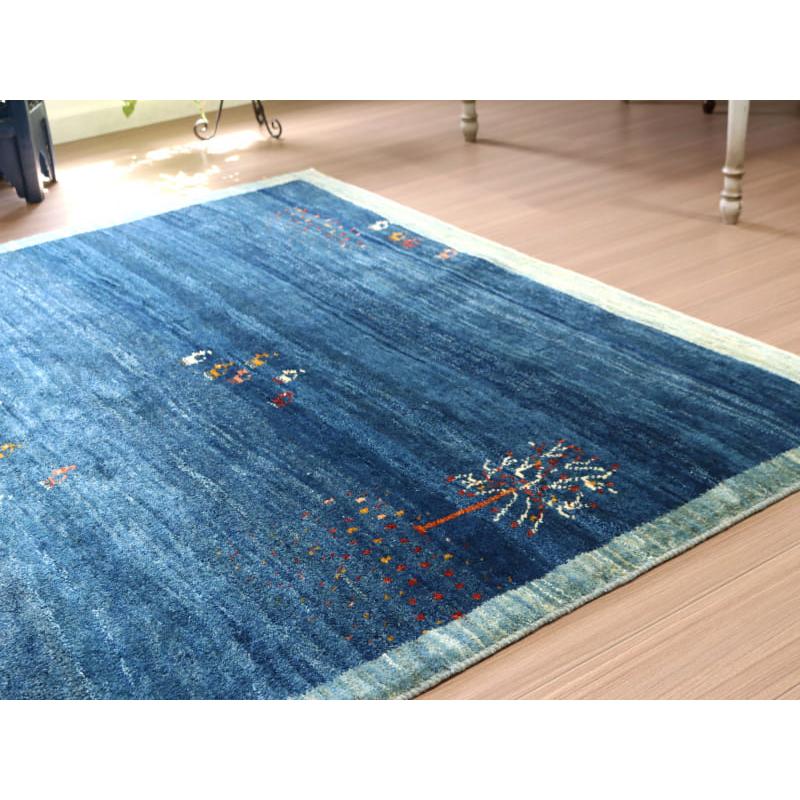 ギャッベ　ノマド リビングサイズ 197x156cm 素朴な手織りラグ　ブルー | ブランド登録なし | 08