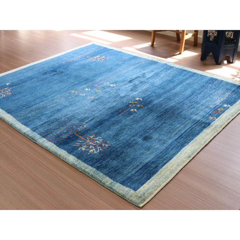 ギャッベ　ノマド リビングサイズ 197x156cm 素朴な手織りラグ　ブルー | ブランド登録なし | 09