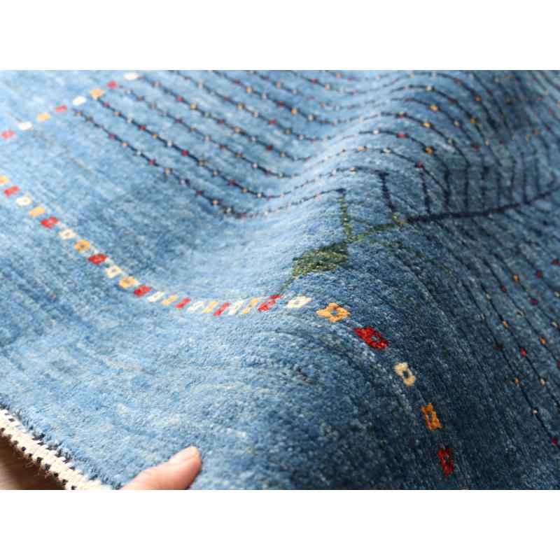 ギャッベ　バナフシェ　【訳あり】イラン産手織りラグ 177x123cm 明るいブルー　生命の木　OUTLET | ブランド登録なし | 11