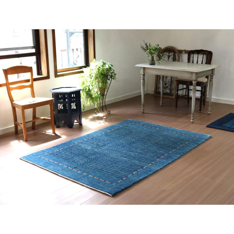 ギャッベ　バナフシェ　【訳あり】イラン産手織りラグ 177x123cm 明るいブルー　生命の木　OUTLET | ブランド登録なし | 01