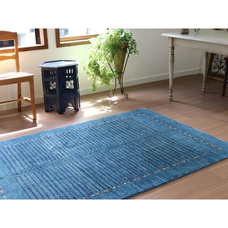 ギャッベ　バナフシェ　【訳あり】イラン産手織りラグ 177x123cm 明るいブルー　生命の木　OUTLET | ブランド登録なし | 02