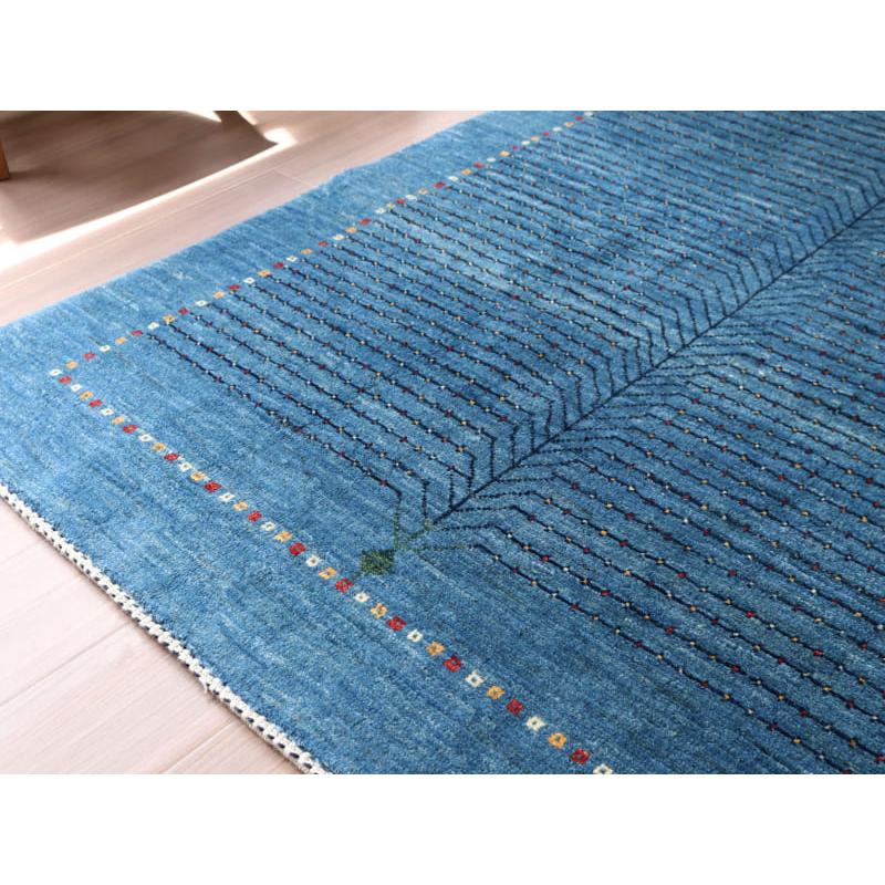 ギャッベ　バナフシェ　【訳あり】イラン産手織りラグ 177x123cm 明るいブルー　生命の木　OUTLET | ブランド登録なし | 03