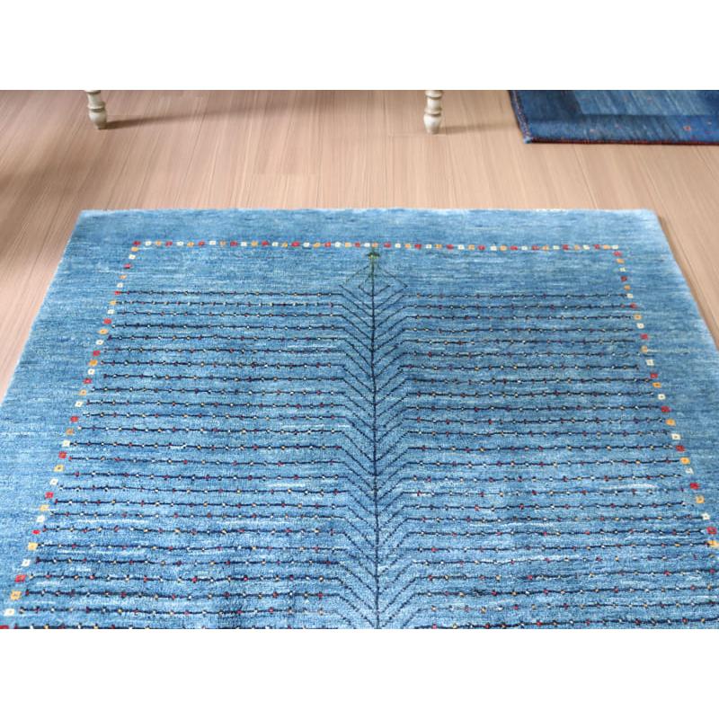 ギャッベ　バナフシェ　【訳あり】イラン産手織りラグ 177x123cm 明るいブルー　生命の木　OUTLET | ブランド登録なし | 04