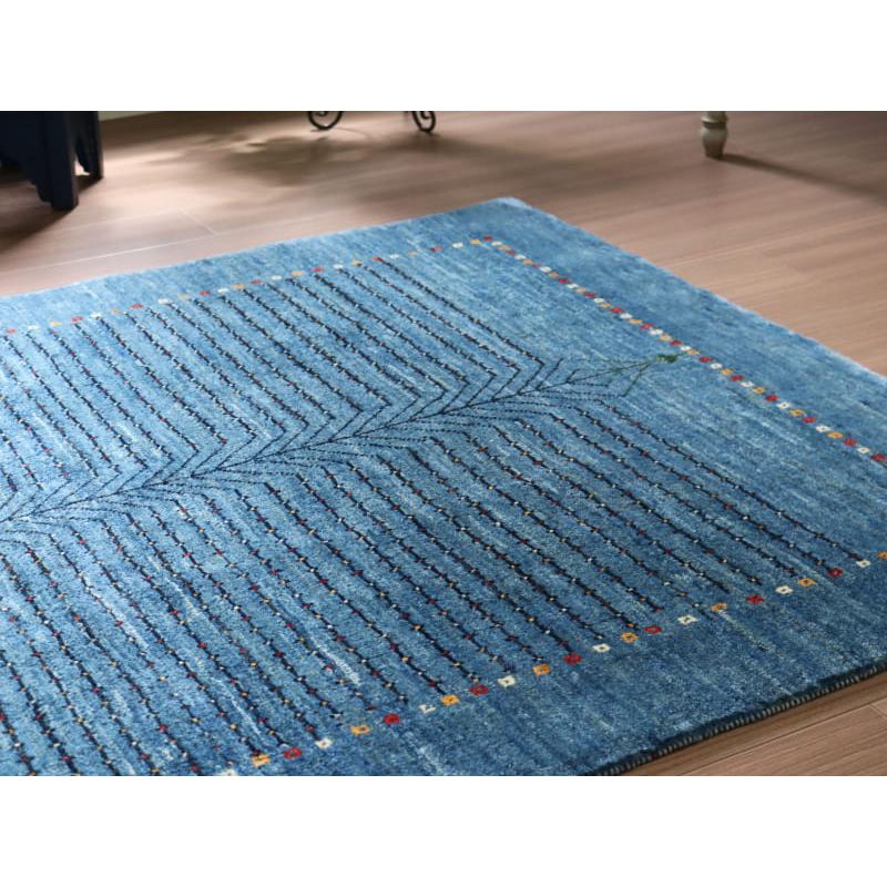 ギャッベ　バナフシェ　【訳あり】イラン産手織りラグ 177x123cm 明るいブルー　生命の木　OUTLET | ブランド登録なし | 06