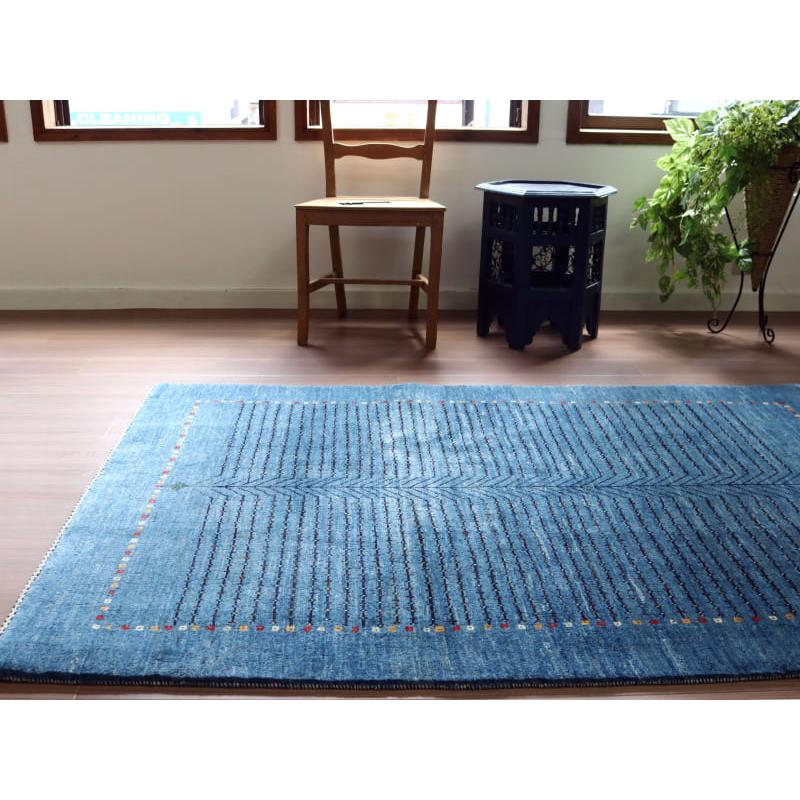 ギャッベ　バナフシェ　【訳あり】イラン産手織りラグ 177x123cm 明るいブルー　生命の木　OUTLET | ブランド登録なし | 07