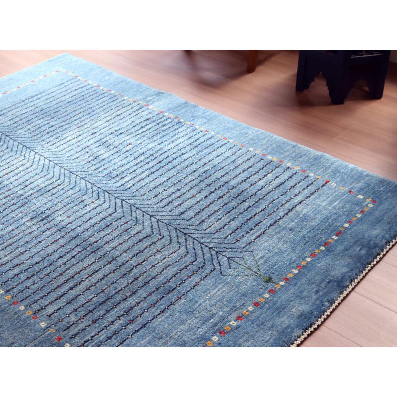 ギャッベ　バナフシェ　【訳あり】イラン産手織りラグ 177x123cm 明るいブルー　生命の木　OUTLET | ブランド登録なし | 08