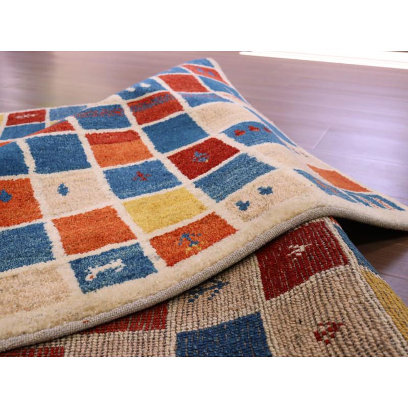 ギャッベ ノマド Nomad イラン産手織りラグ 183x113cm レッド ブルー イエロー 伝統的な幾何学デザイン | ブランド登録なし | 11