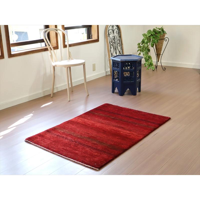 ギャッベ　ロリアタシュ　最高級の細かな織り 123x83cm レッド　シンプル　無地 | ブランド登録なし | 01