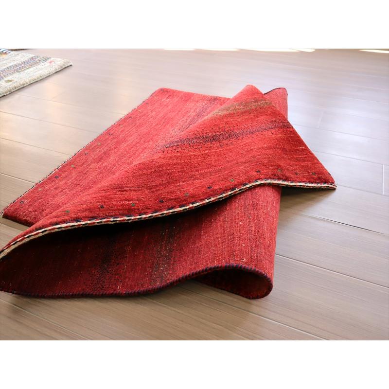 ギャッベ　ロリアタシュ　最高級の細かな織り 123x83cm レッド　シンプル　無地 | ブランド登録なし | 08