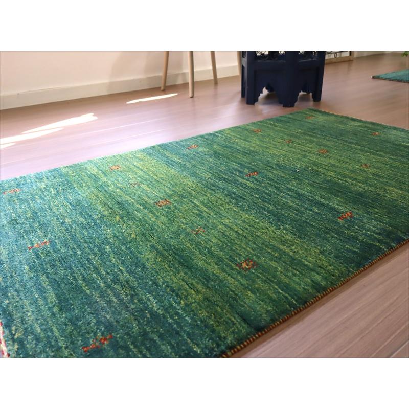 ギャッベ　バナフシェ　イラン産手織りラグ 126x77cm グリーングラデーション | ブランド登録なし | 10
