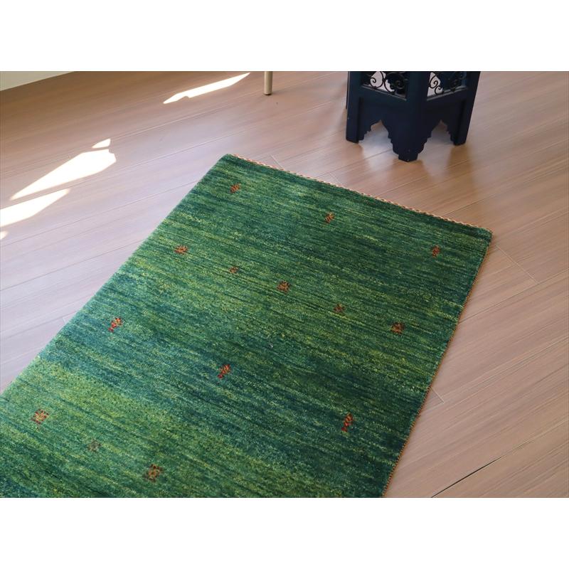 ギャッベ　バナフシェ　イラン産手織りラグ 126x77cm グリーングラデーション | ブランド登録なし | 02