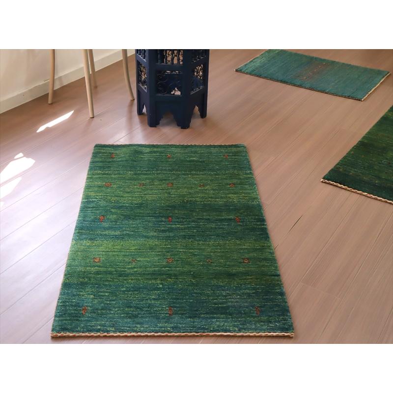 ギャッベ　バナフシェ　イラン産手織りラグ 126x77cm グリーングラデーション | ブランド登録なし | 03