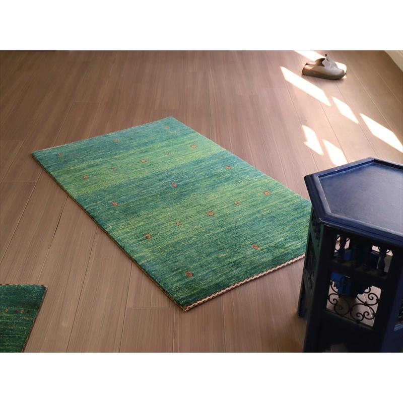 ギャッベ　バナフシェ　イラン産手織りラグ 126x77cm グリーングラデーション | ブランド登録なし | 08