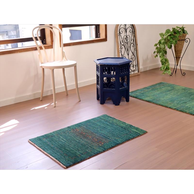 ギャッベ　ロリアタシュ　最高級の細かな織り 85x56cm グリーングラデーション | ブランド登録なし | 01