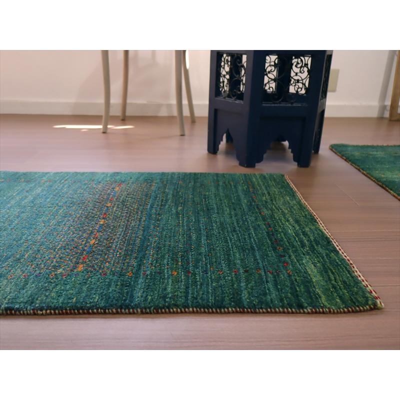 ギャッベ　ロリアタシュ　最高級の細かな織り 85x56cm グリーングラデーション | ブランド登録なし | 06