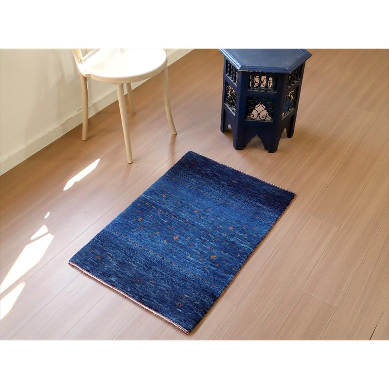 ギャッベ　ロリアタシュ　最高級の細かな織り 87x61cm ブルー　ネイビー　グラデーション　無地　シンプル | ブランド登録なし | 10