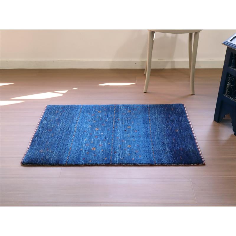 ギャッベ　ロリアタシュ　最高級の細かな織り 87x61cm ブルー　ネイビー　グラデーション　無地　シンプル | ブランド登録なし | 04