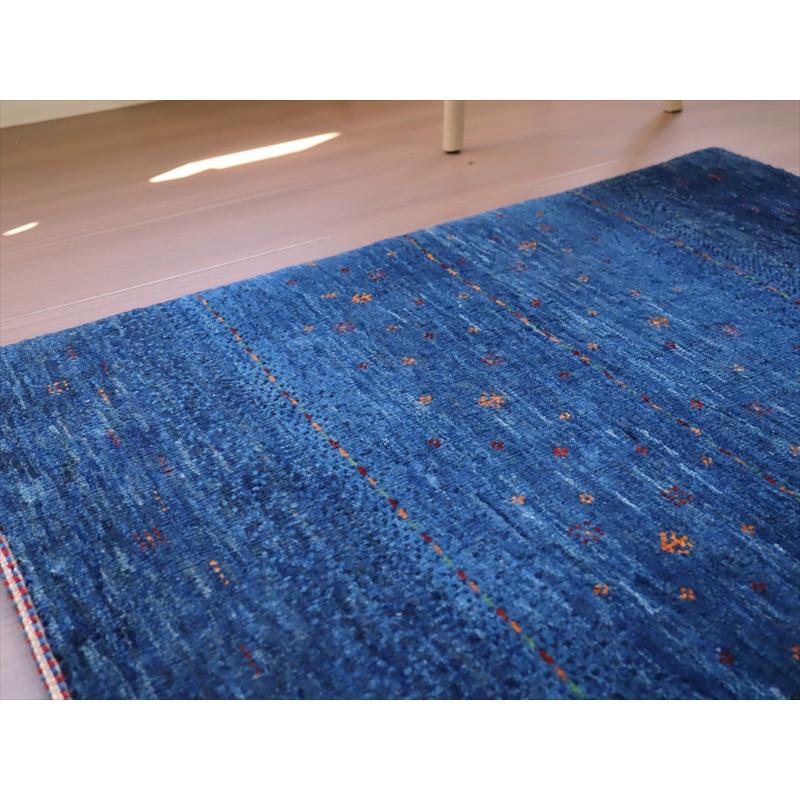 ギャッベ　ロリアタシュ　最高級の細かな織り 87x61cm ブルー　ネイビー　グラデーション　無地　シンプル | ブランド登録なし | 07