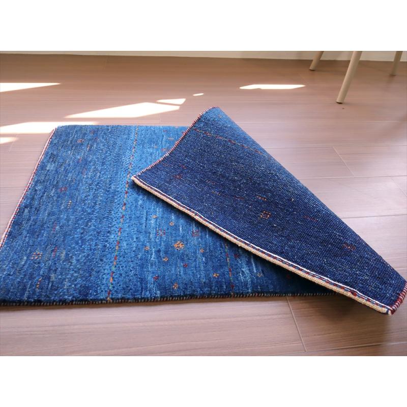 ギャッベ　ロリアタシュ　最高級の細かな織り 87x61cm ブルー　ネイビー　グラデーション　無地　シンプル | ブランド登録なし | 08