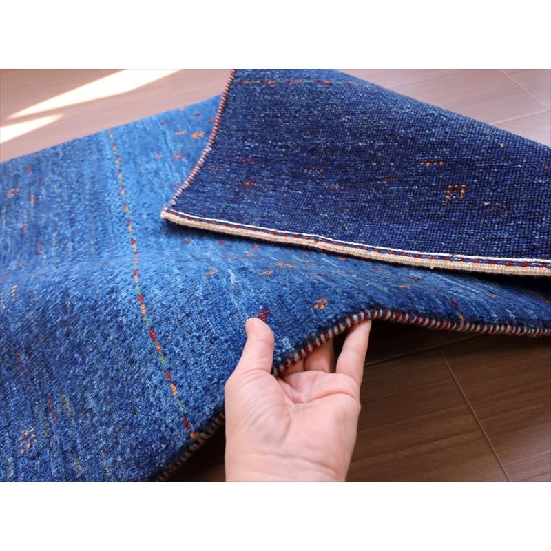 ギャッベ　ロリアタシュ　最高級の細かな織り 87x61cm ブルー　ネイビー　グラデーション　無地　シンプル | ブランド登録なし | 09