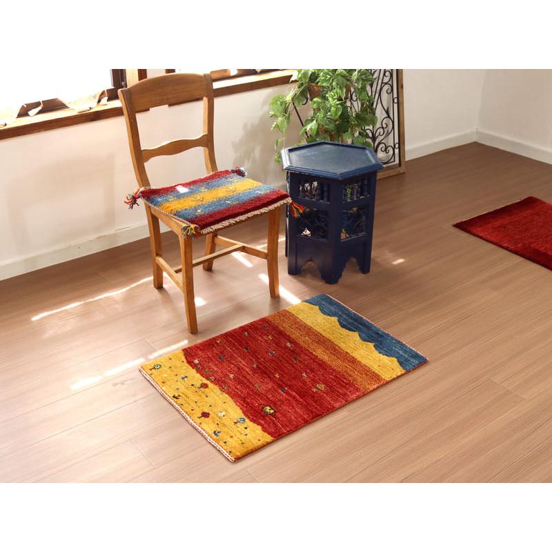 ギャッベ　バナフシェ　イラン産手織りラグ 82x56cm 風景のギャッベ 夕陽に染まる平原 | ブランド登録なし | 01