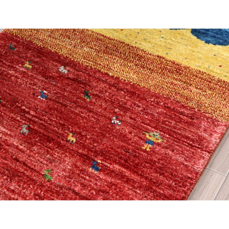 ギャッベ　バナフシェ　イラン産手織りラグ 82x56cm 風景のギャッベ 夕陽に染まる平原 | ブランド登録なし | 03