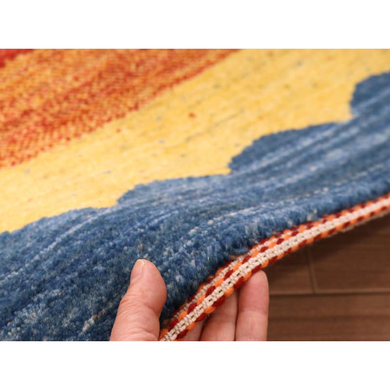 ギャッベ　バナフシェ　イラン産手織りラグ 82x56cm 風景のギャッベ 夕陽に染まる平原 | ブランド登録なし | 07