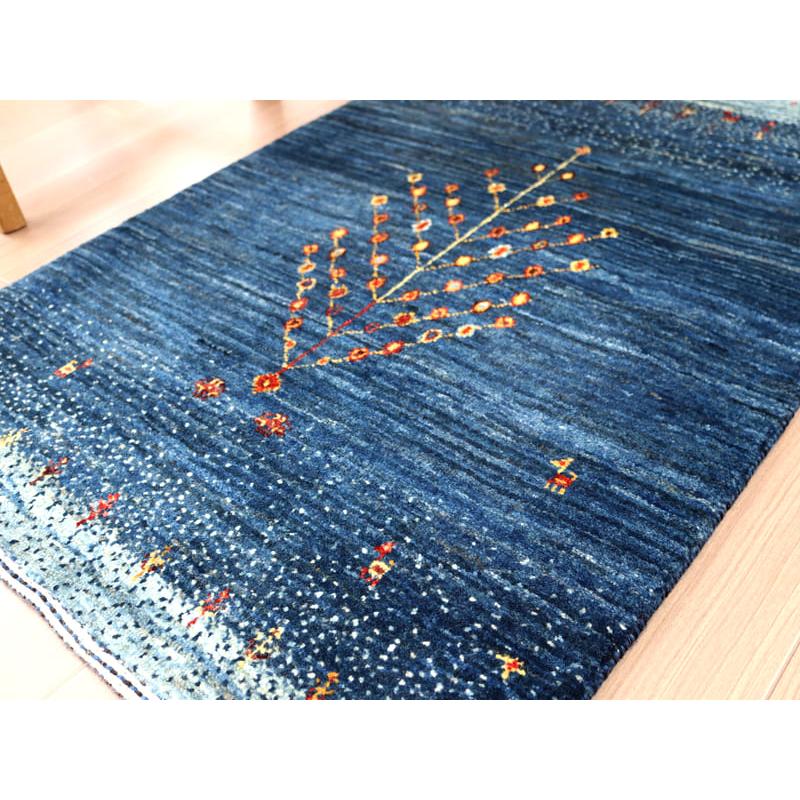 ギャッベ ノウバフト　手織りラグ Nowbaft  90x65cm 玄関マットサイズ ブルー　生命の樹 | ブランド登録なし | 07