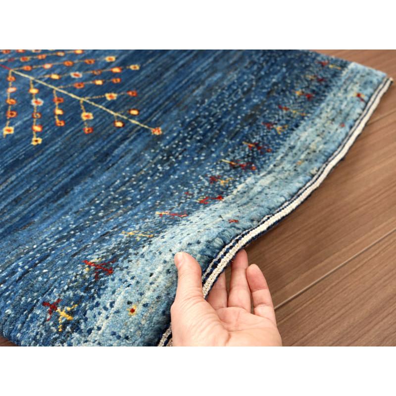 ギャッベ ノウバフト　手織りラグ Nowbaft  90x65cm 玄関マットサイズ ブルー　生命の樹 | ブランド登録なし | 08