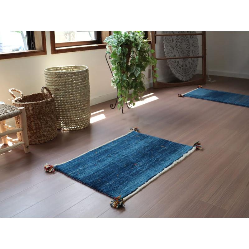 ロリアタシュ LoriAtash　手織りギャッベ 52x81cm ブルーグラデーション　最上級の細かな織り | ブランド登録なし | 01