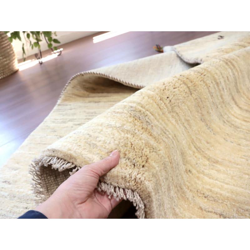 ギャッベ Gabbeh イラン産 手織りラグ 200x150cm ナチュラルアイボリー 毛足の長いふかふかな織り | ブランド登録なし | 13