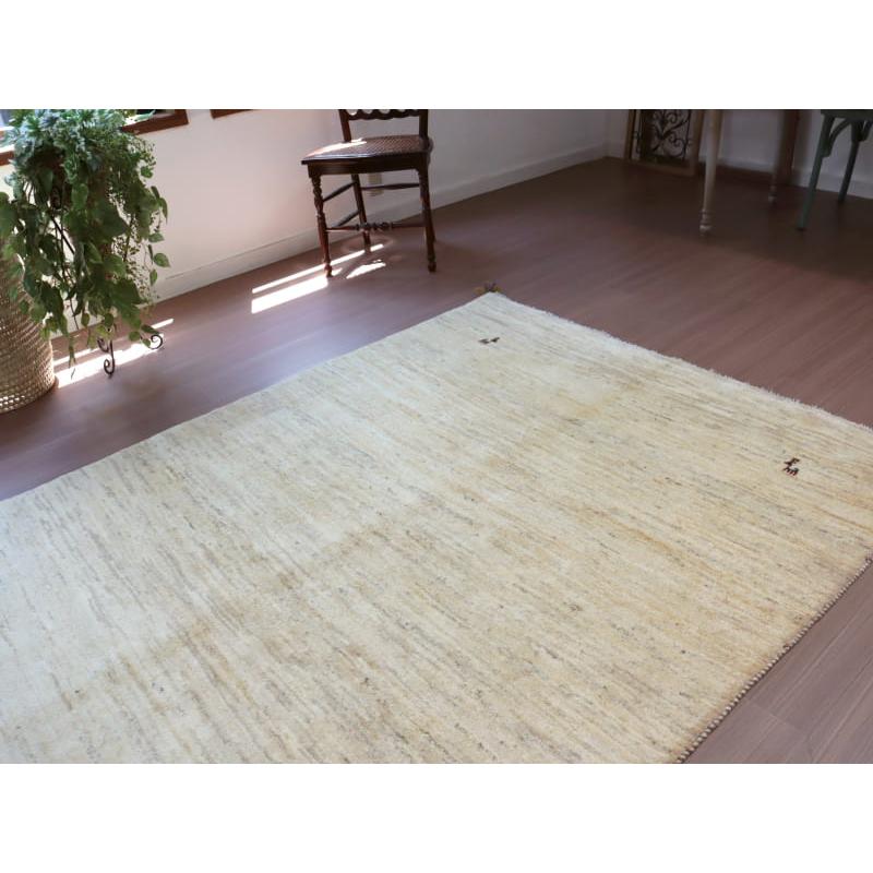 ギャッベ Gabbeh イラン産 手織りラグ 200x150cm ナチュラルアイボリー 毛足の長いふかふかな織り | ブランド登録なし | 02