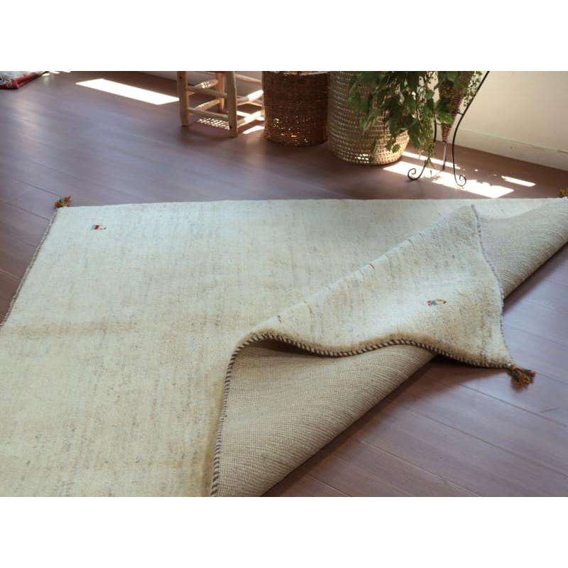 ギャッベ Gabbeh イラン産 手織りラグ 190x150cm ナチュラルアイボリー 毛足の長いふかふかな織り | ブランド登録なし | 10